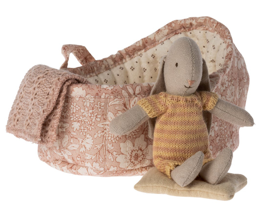 Maileg Bunny in Carry Cot Micro assorted