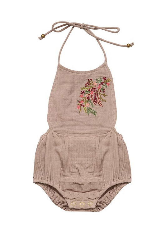 Holly Romper-Brandy Custard