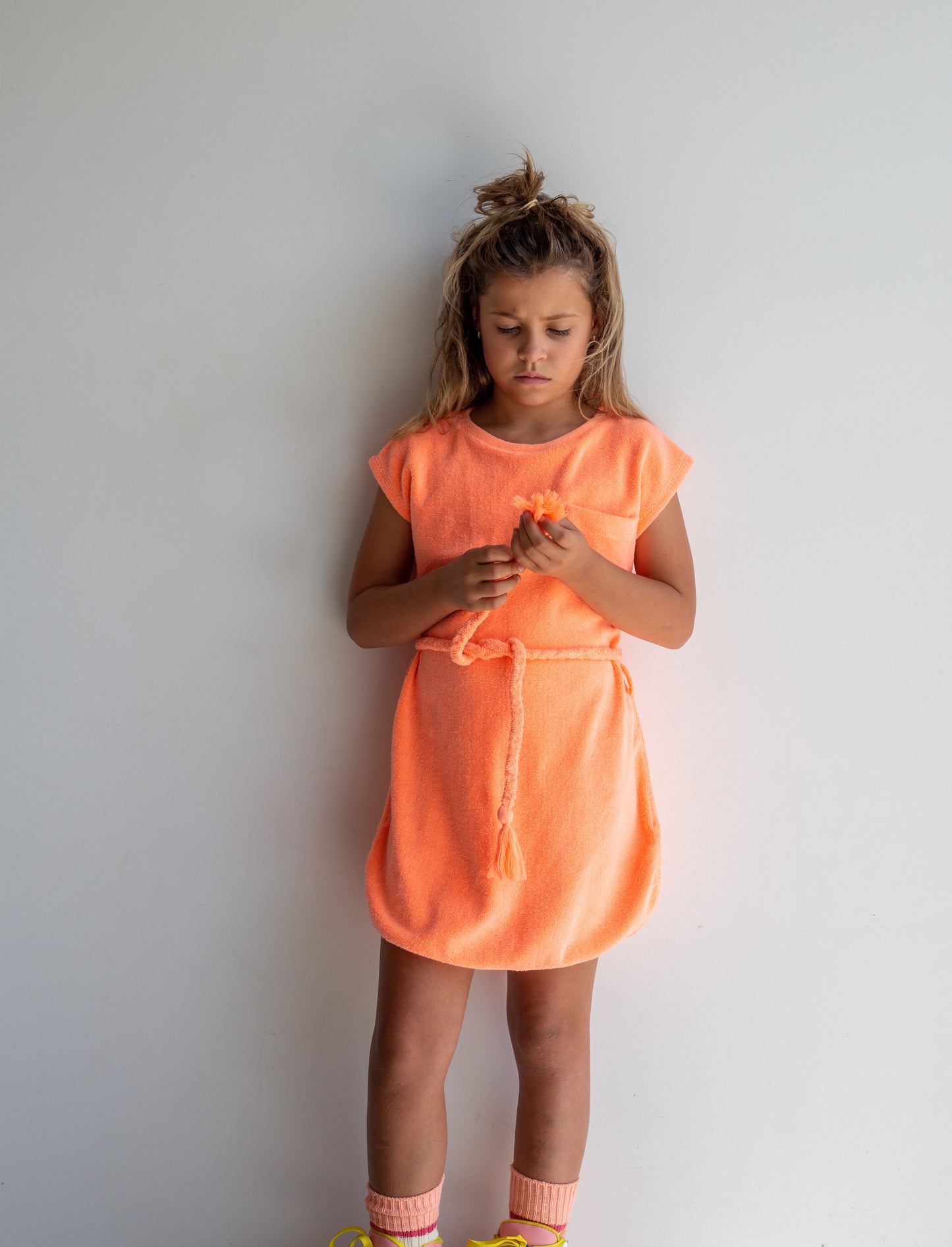 Miami Terry Dress - Neon Orange