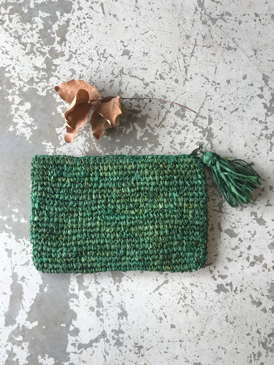 Woven Clutch - Moss