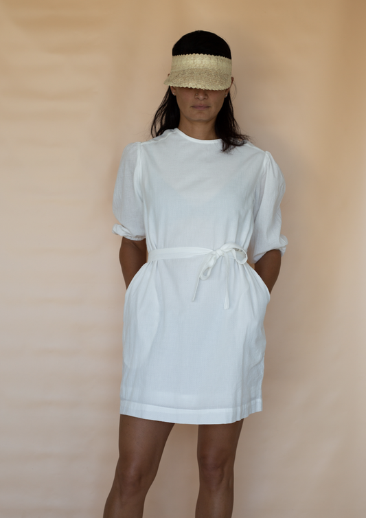 Parker Dress - White Linen