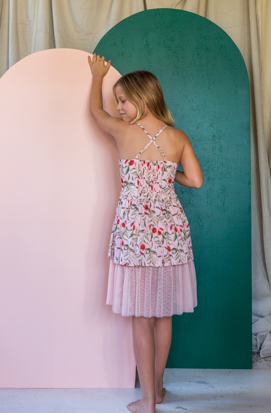 Jolly Dress - Botanical Christmas Pink Candy